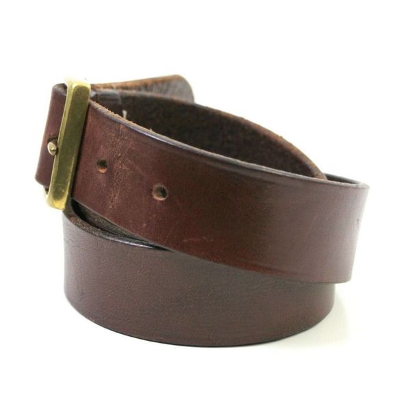Eddie Bauer SADDLE BROWN GENUINE LEATHER 1.25"Wd CASUAL MEN'S BELT Sz 36/90 (F88 - Picture 3 of 11